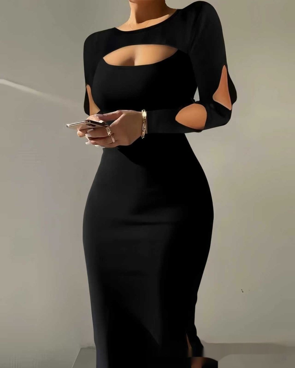 Sexy Draped Bodycon Sheath Dress with Cut-Out Design: Night Out Ready - Sixin1