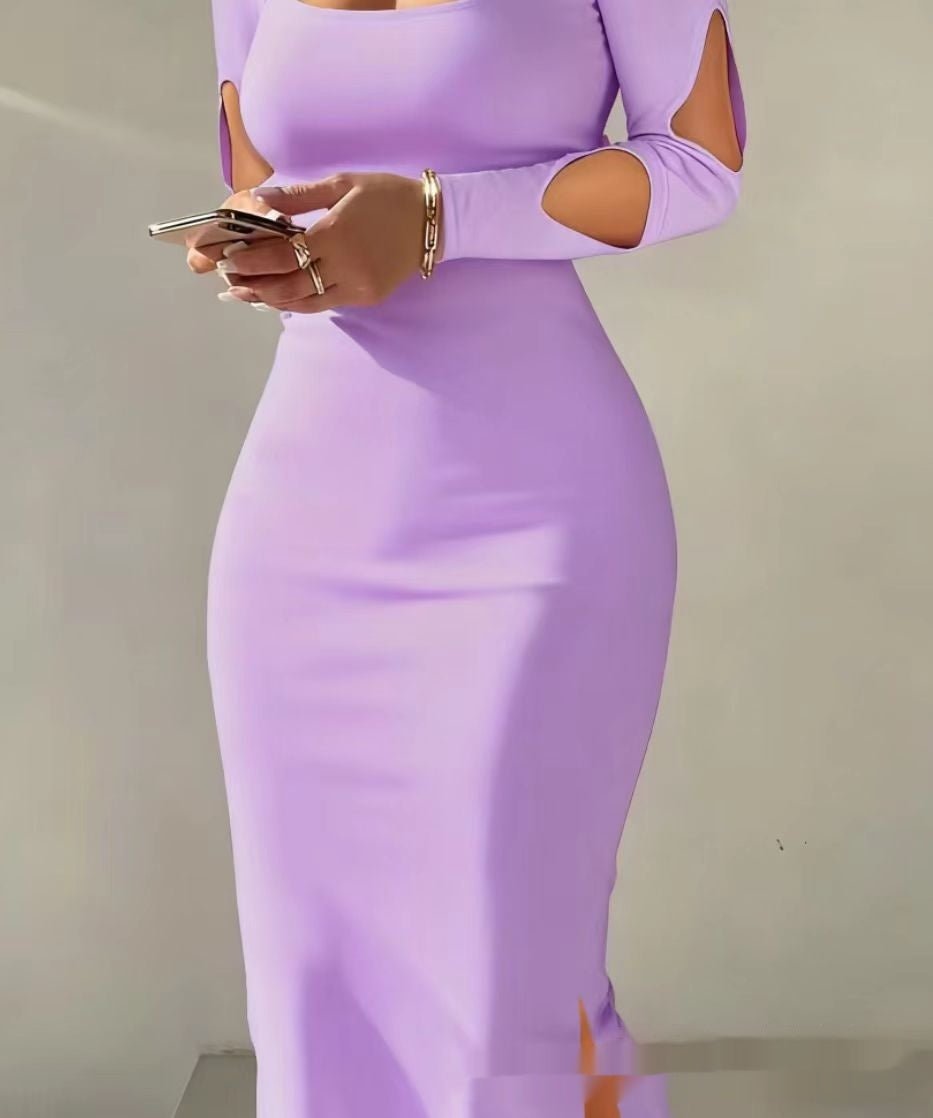 Sexy Draped Bodycon Sheath Dress with Cut-Out Design: Night Out Ready - Sixin1