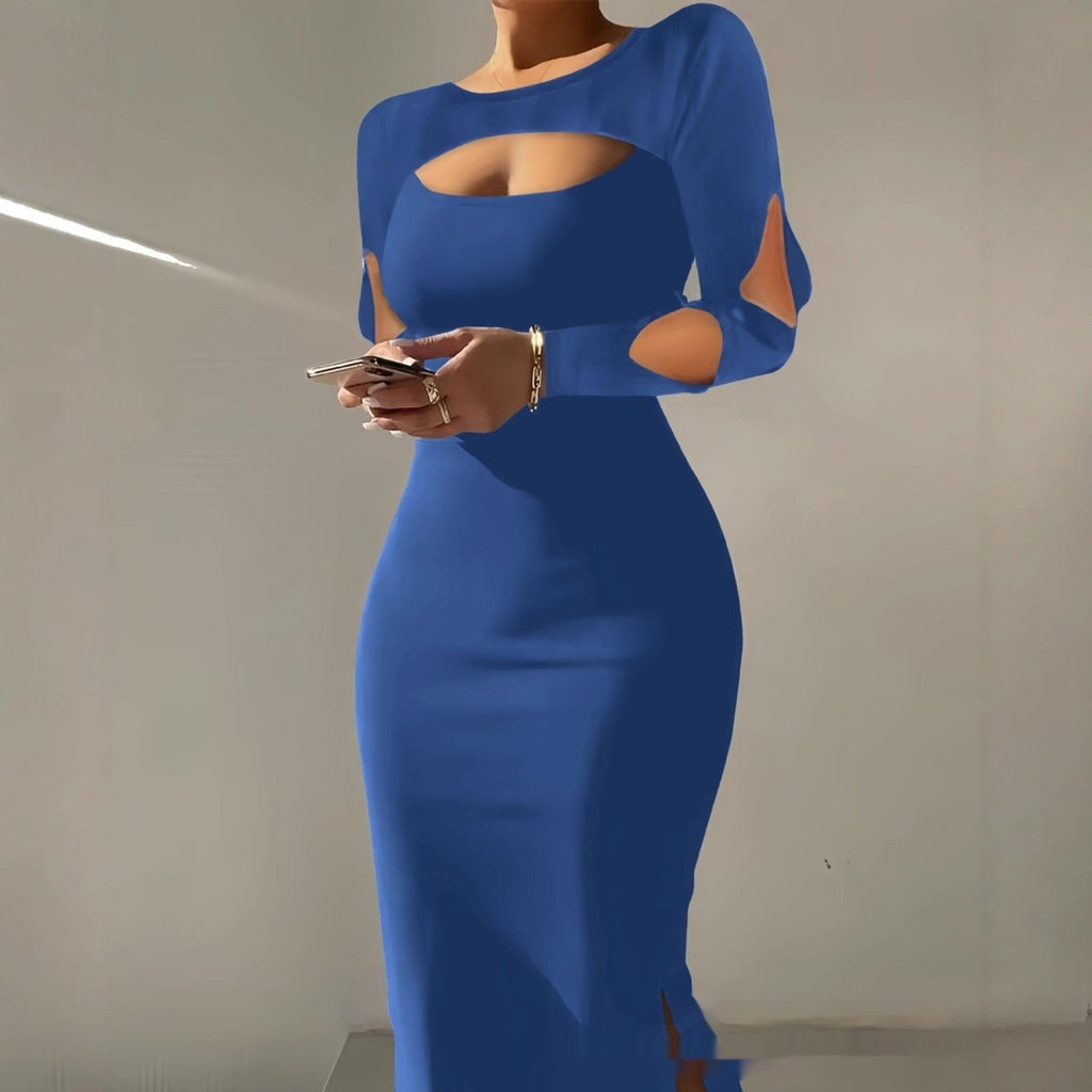 Sexy Draped Bodycon Sheath Dress with Cut-Out Design: Night Out Ready - Sixin1