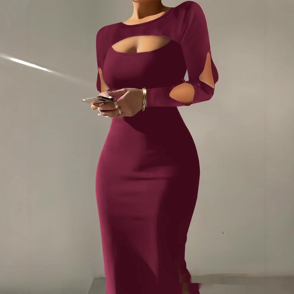 Sexy Draped Bodycon Sheath Dress with Cut-Out Design: Night Out Ready - Sixin1