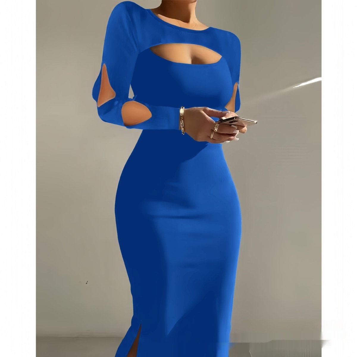 Sexy Draped Bodycon Sheath Dress with Cut-Out Design: Night Out Ready - Sixin1