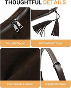 Slouchy Suede Crescent Shoulder & Crossbody Bag