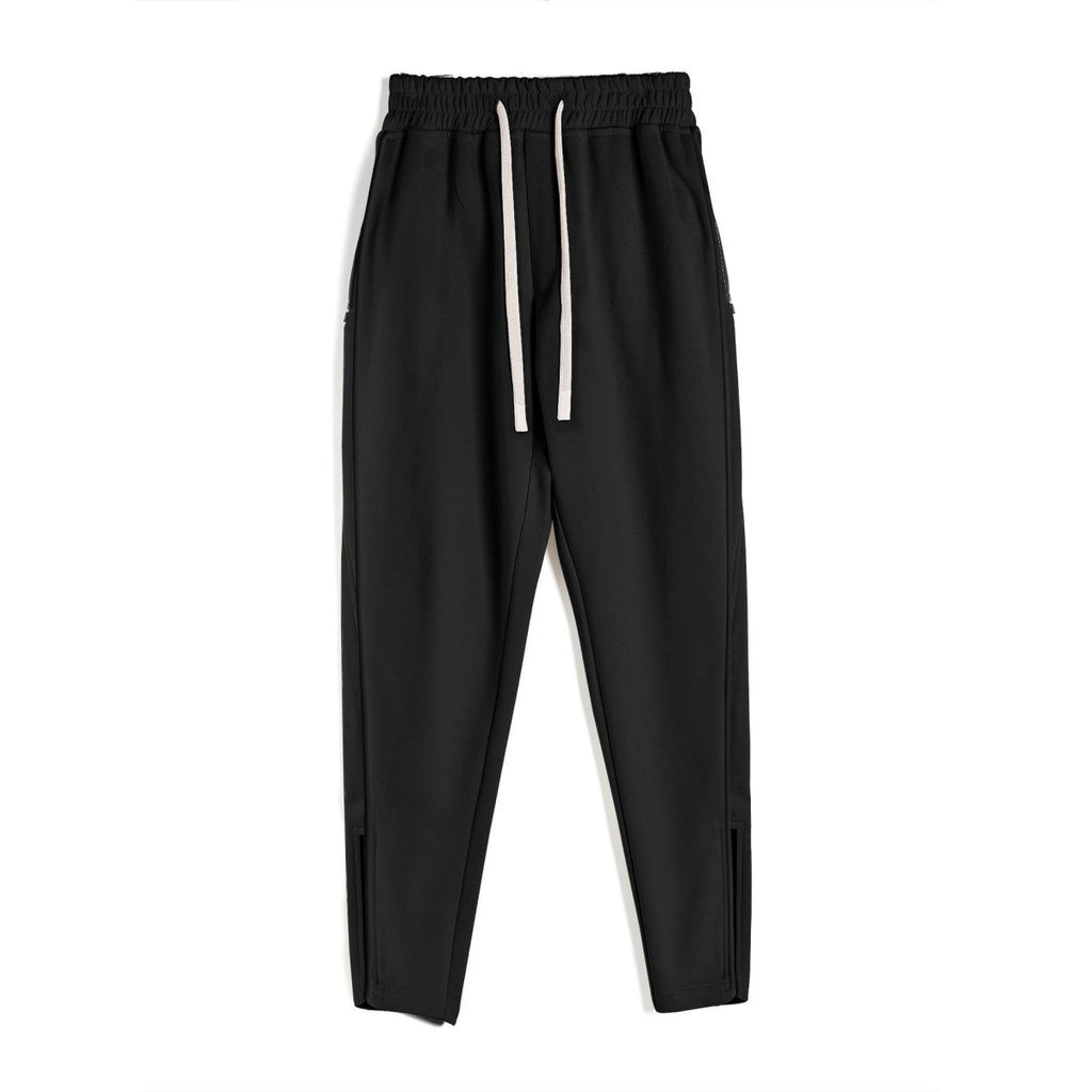 Slim Fit Leg Opening Zipper Ankle Banded Pants - Sixin1