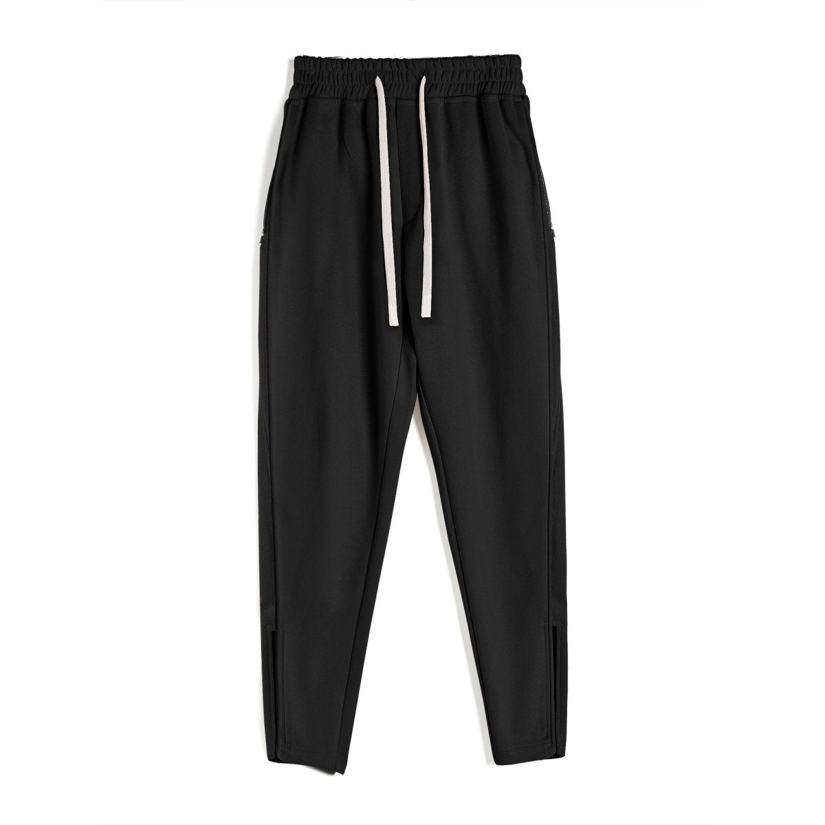 Slim Fit Leg Opening Zipper Ankle Banded Pants - Sixin1