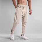 Slim Fit Leg Opening Zipper Ankle Banded Pants - Sixin1