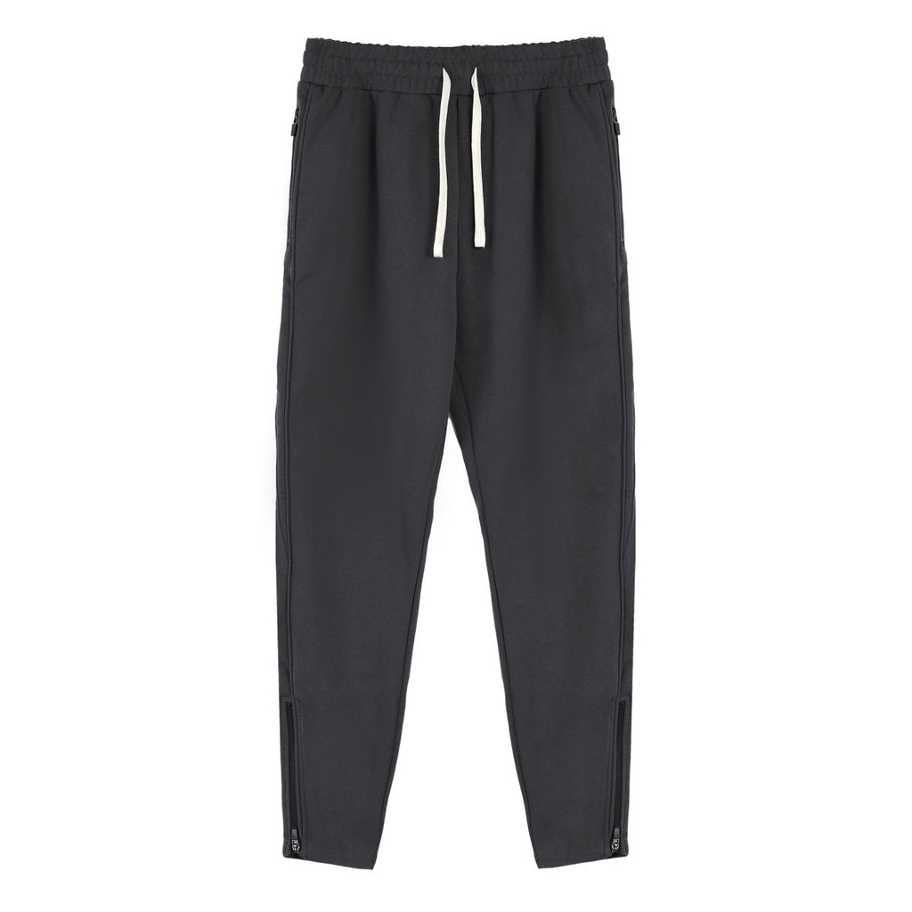 Slim Fit Leg Opening Zipper Ankle Banded Pants - Sixin1