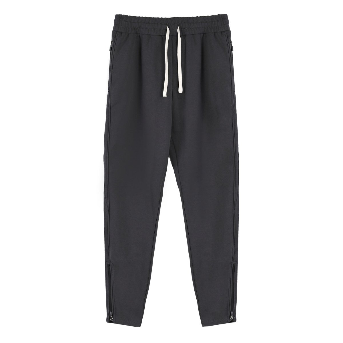 Slim Fit Leg Opening Zipper Ankle Banded Pants - Sixin1