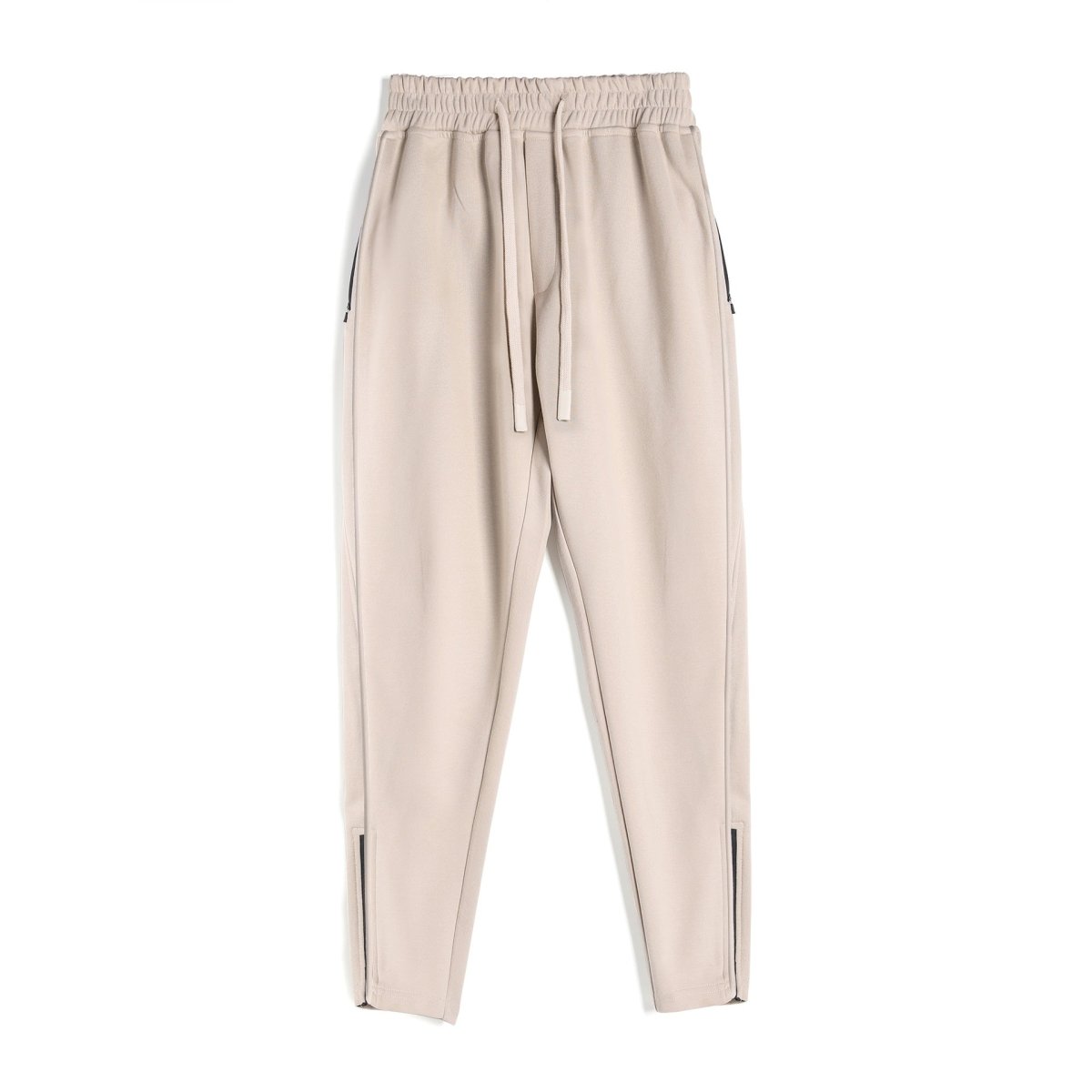 Slim Fit Leg Opening Zipper Ankle Banded Pants - Sixin1