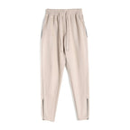 Slim Fit Leg Opening Zipper Ankle Banded Pants - Sixin1