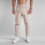 Slim Fit Leg Opening Zipper Ankle Banded Pants - Sixin1