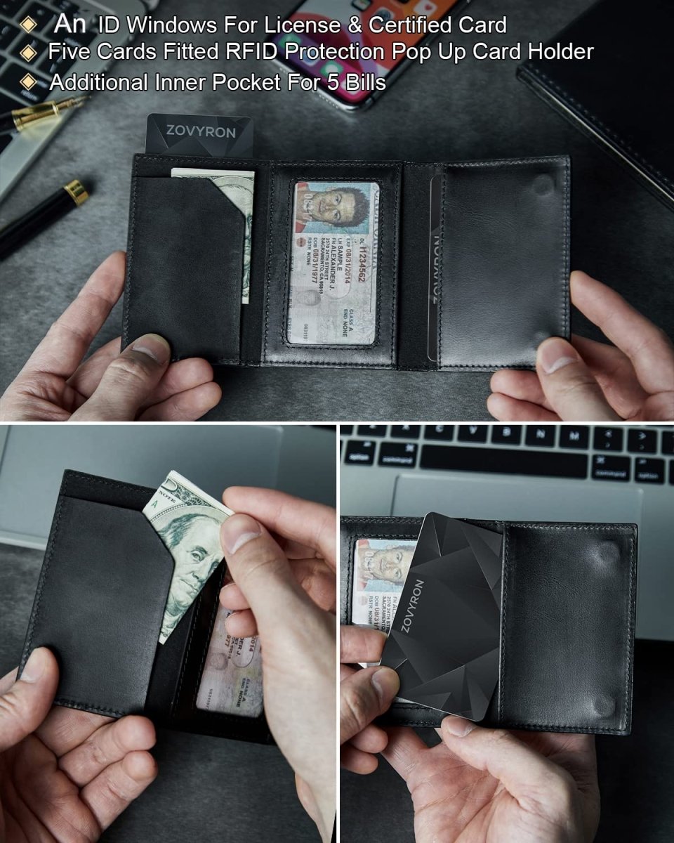 Slim RFID AirTag Wallet for Men – Minimalist Metal Card Holder - Sixin1