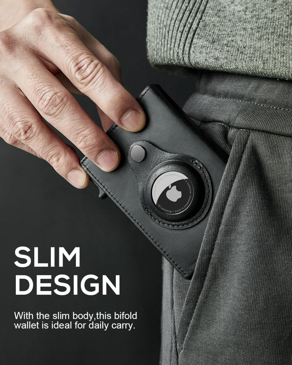 Slim RFID AirTag Wallet for Men – Minimalist Metal Card Holder - Sixin1