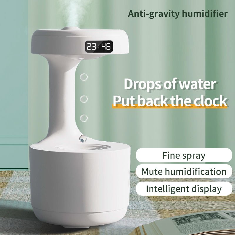 Smart Anti - Gravity Humidifier with Clock - Sixin1