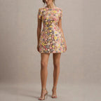 Sparkling Sequin Dress for Women: Short Sleeve Crew Neck Summer Party Style - Sixin1