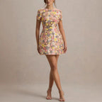 Sparkling Sequin Dress for Women: Short Sleeve Crew Neck Summer Party Style - Sixin1