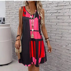 Stylish Striped V - Neck Dress: Casual Everyday Fashion for Women - Sixin1