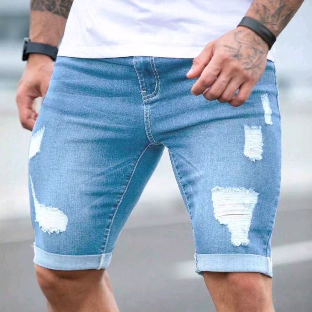 Summer Slim - Fit Ripped Shorts - Sixin1