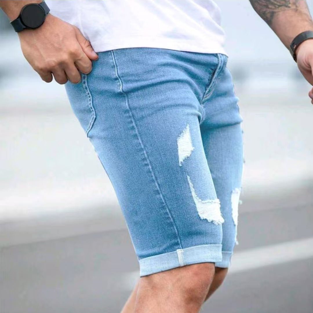 Summer Slim - Fit Ripped Shorts - Sixin1