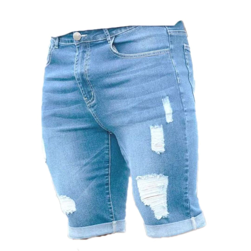 Summer Slim - Fit Ripped Shorts - Sixin1