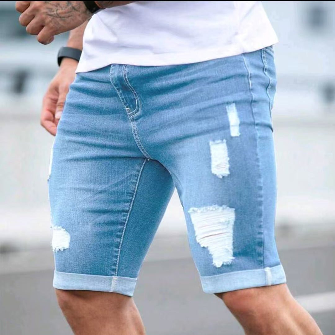 Summer Slim - Fit Ripped Shorts - Sixin1