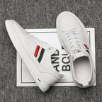 Summer White Slip-On Sneakers: Breathable Casual Shoes with Hidden Height Lift - Sixin1