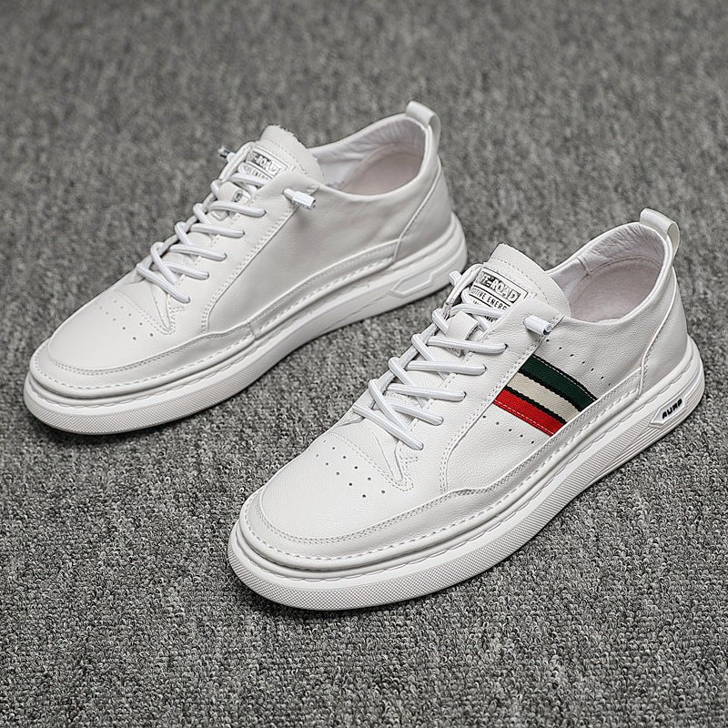 Summer White Slip-On Sneakers: Breathable Casual Shoes with Hidden Height Lift - Sixin1