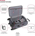 SwissGear Sion Expandable Spinner Luggage Set (21” Carry - On + 25” Checked): Dark Grey - Sixin1