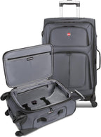 SwissGear Sion Expandable Spinner Luggage Set (21” Carry - On + 25” Checked): Dark Grey - Sixin1