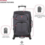 SwissGear Sion Expandable Spinner Luggage Set (21” Carry - On + 25” Checked): Dark Grey - Sixin1