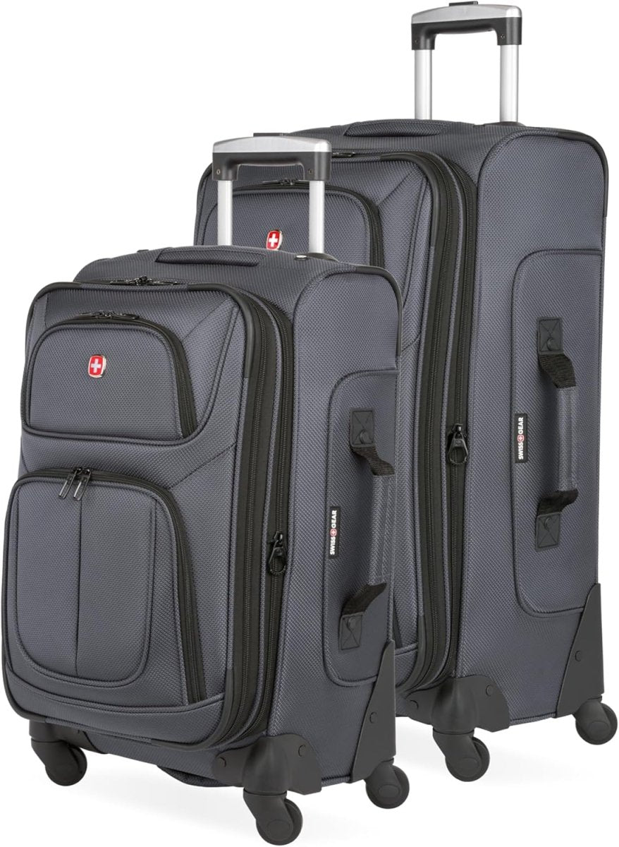 SwissGear Sion Expandable Spinner Luggage Set (21” Carry - On + 25” Checked): Dark Grey - Sixin1