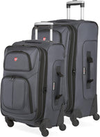 SwissGear Sion Expandable Spinner Luggage Set (21” Carry - On + 25” Checked): Dark Grey - Sixin1
