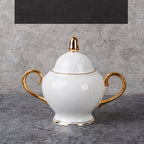 Vintage Style Bone Tea Set: Gold Accent Cup & Saucer - Sixin1