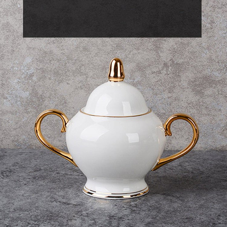 Vintage Style Bone Tea Set: Gold Accent Cup & Saucer - Sixin1