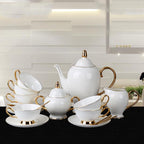 Vintage Style Bone Tea Set: Gold Accent Cup & Saucer - Sixin1