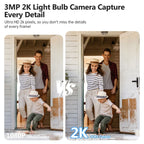 Wireless 360° Bulb Camera: 3MP HD AI Security Camera for Home - Sixin1