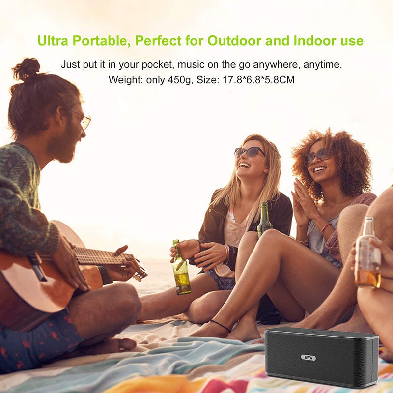 Wireless Bluetooth Speaker with Subwoofer: Loud Stereo Bass & 3D Surround Sound - Sixin1