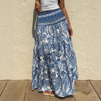 Women’s Bohemian Printed Casual Skirt: Flowing Everyday Style - Sixin1