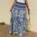Women’s Bohemian Printed Casual Skirt: Flowing Everyday Style - Sixin1