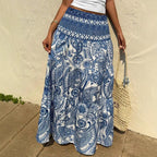 Women’s Bohemian Printed Casual Skirt: Flowing Everyday Style - Sixin1