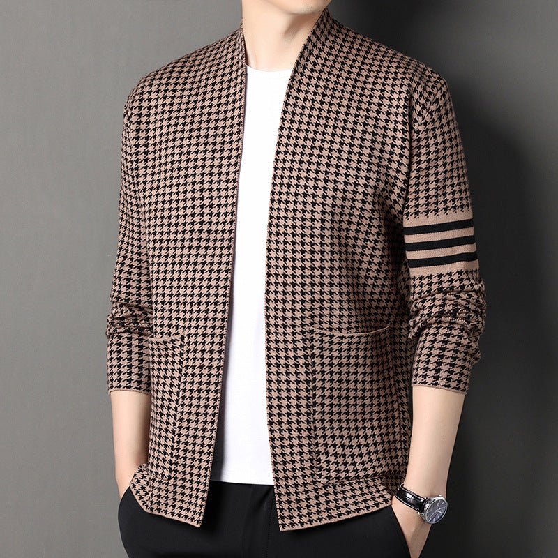 Women’s Casual Knit Cardigan: Soft Semi Scoop Neck Sweater Jacket - Sixin1