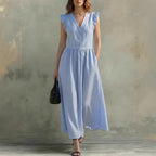 Women’s Casual V - Neck Dress: Stylish Pocket Design Everyday Outfit - Sixin1