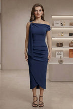 Women’s Chic Wrap Midi Dress: Slash Neck Evening & Casual Outfit - Sixin1
