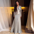 Women’s Elegant Slim Fit Long Sleeve Dress: Stylish Bodycon Maxi Fashion - Sixin1