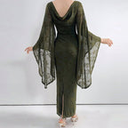 Women’s Fashion Mesh Dress: Fitted Waist, Printed, Sleek & Trendy - Sixin1