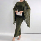 Women’s Fashion Mesh Dress: Fitted Waist, Printed, Sleek & Trendy - Sixin1