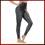 Women’s Faux Denim Print Leggings: Plus Size Casual Comfort - Sixin1