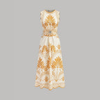 Women’s Flowy Printed Beach Dress: Loose Fit Casual Summer Outfit - Sixin1