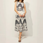 Women’s Flowy Printed Beach Dress: Loose Fit Casual Summer Outfit - Sixin1
