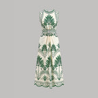 Women’s Flowy Printed Beach Dress: Loose Fit Casual Summer Outfit - Sixin1