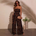 Women’s High Waist Jumpsuit: Trendy Tie - Dye Halter Outfit - Sixin1